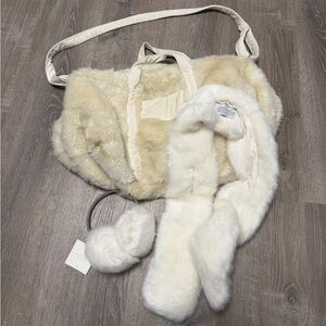 RH Restoration Hardware duffle bag scarf & ear muffs